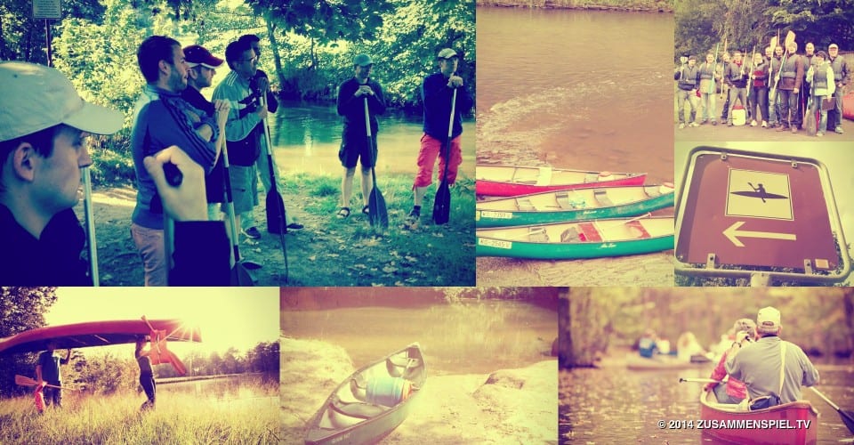 A canoe trip as a company trip and team building event